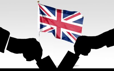 British,Flag,And,Election,Vote,Silhouette,Combination.,Describe,The,Election